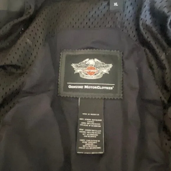 MEN'S AUTHENTIC HARLEY DAVIDSON 115th ANNIVERSARY EAGLE LEATHER JACKET X LRG EUC - Picture 9 of 9